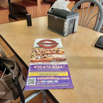 Hilltop Pizza and Subs - a menu on a table - Pizza Near Me - Edgewood, Maryland Hilltop Pizza and Subs - a menu on a table - Pizza Near Me - Edgewood, Maryland