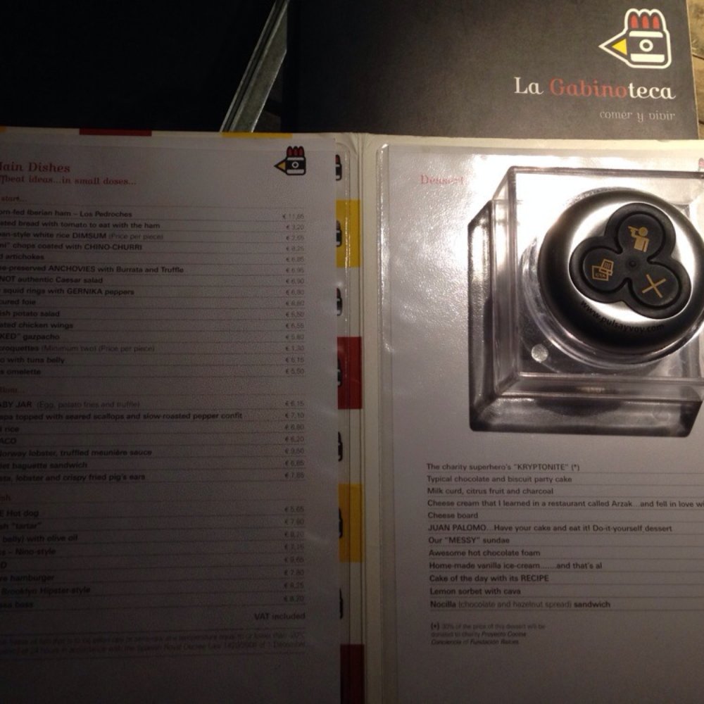 Menu & cool buzzer for the waiter/check Menu & cool buzzer for the waiter/check