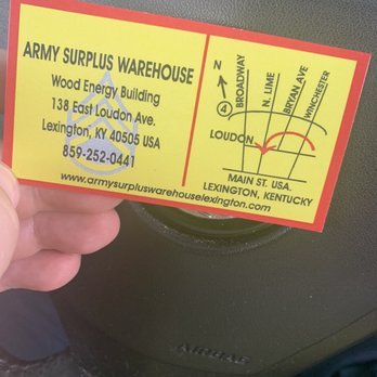 Army Surplus Warehouse - Business card side A - Military Surplus Near Me - Lexington, Kentucky