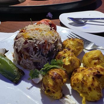 Cafe Caspian - Chicken Chenjah with Shirin Pollow - Persian/Iranian Near Me - Houston, Texas