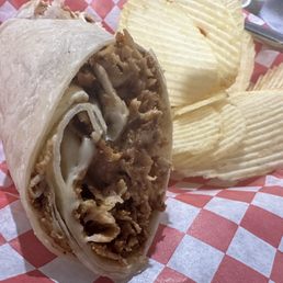 Cajun chicken cheesesteak wrap