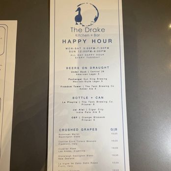 The Drake Kitchen & Bar - Happy Hour Menu - Cocktail Bars Near Me - Orlando, Florida The Drake Kitchen & Bar - Happy Hour Menu - Cocktail Bars Near Me - Orlando, Florida