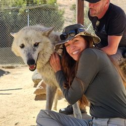 Apex Protection Project - Up close with Riggs. She met him 9 yrs ago at Sedona Wolf week.