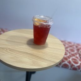 An iced hibiscus tea drink An iced hibiscus tea drink