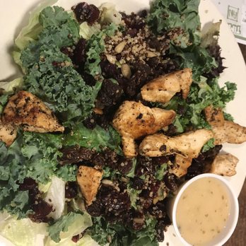 Eat'n Park - Grilled chicken quinoa and kale salad with sunflower seeds and cranberry. Lime vinaigrette dressing. Ok. A little too healthy - American Near Me - Johnstown, Pennsylvania Eat'n Park - Grilled chicken quinoa and kale salad with sunflower seeds and cranberry. Lime vinaigrette dressing. Ok. A little too healthy - American Near Me - Johnstown, Pennsylvania