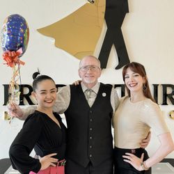 Fred Astaire Dance Studios - instructors; Judilyn & Kelsey and me.