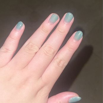 Mandara Nail Spa - Jade green glass/cat eye gel polish on natural nails - Nail Salons Near Me - Dublin, California Mandara Nail Spa - Jade green glass/cat eye gel polish on natural nails - Nail Salons Near Me - Dublin, California