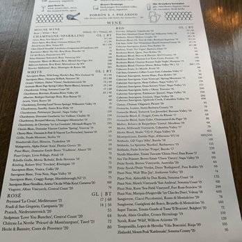 etta - Drink menu side - New American Near Me - Scottsdale, Arizona