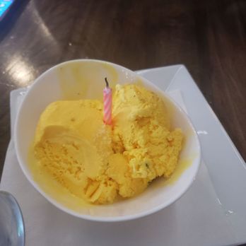 Amoo's Restaurant - Sneak Attack:   they surprised me with birthday ice cream... Saffron Ice Cream  soooooo sooooo delicious. - Persian/Iranian Near Me - McLean, Virginia