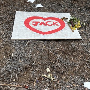 Carlsbad Village - memorial on the corner of Valley and Elm (Carlsbad Village Drive) for 16-year-old Jack Munday killed in June 2020 in a rollover car accident - Local Flavor Near Me - Carlsbad, California