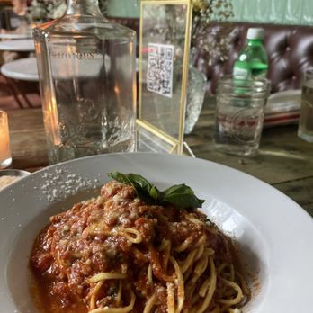 Milk and Roses - Tagliolini all'novo alla Bolognese (Slow braised beef ragu', onion, carrot, celery) - Italian Near Me - Brooklyn, New York Milk and Roses - Tagliolini all'novo alla Bolognese (Slow braised beef ragu', onion, carrot, celery) - Italian Near Me - Brooklyn, New York