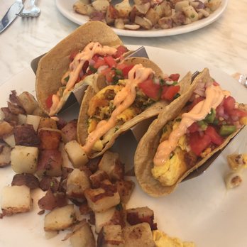 Meli Cafe - Breakfast tacos- eggs pico de gallo spicy mayo etc PERFECT - New American Near Me - Chicago, Illinois