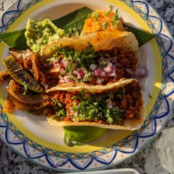 Taquero - Chorizo tacos 2 per plate not mix and match and be careful on those peppers, I think they were serranos - Mexican Near Me - Dallas, Texas Taquero - Chorizo tacos 2 per plate not mix and match and be careful on those peppers, I think they were serranos - Mexican Near Me - Dallas, Texas