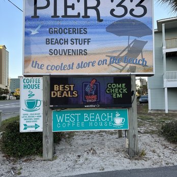 West Beach Coffee House - a sign for pier 38 - Coffee & Tea Near Me - Gulf Shores, Alabama West Beach Coffee House - a sign for pier 38 - Coffee & Tea Near Me - Gulf Shores, Alabama
