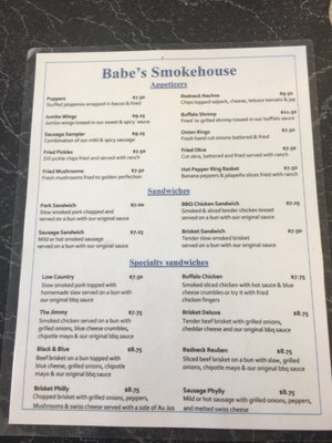 Menu photo 4 Babe's Smokehouse Garden City, GA