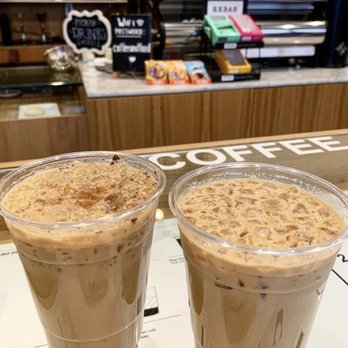 The Combine Kitchen - [Left] Spanish Latte [Right] Latte - Coffee & Tea Near Me - Rancho Cucamonga, California