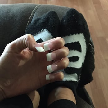 The Nail Spa - White and pink full set done by Phong - Nail Salons Near Me - Simi Valley, California The Nail Spa - White and pink full set done by Phong - Nail Salons Near Me - Simi Valley, California