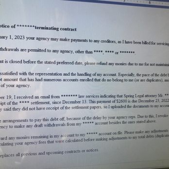 Spring Legal Group - Termination letter to SL - Bankruptcy Law Near Me - Atlanta, Georgia Spring Legal Group - Termination letter to SL - Bankruptcy Law Near Me - Atlanta, Georgia