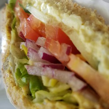 Simple Pleasures Cafe - Egg salad sandwich with everything on it. Yum! - Bagels Near Me - San Francisco, California Simple Pleasures Cafe - Egg salad sandwich with everything on it. Yum! - Bagels Near Me - San Francisco, California