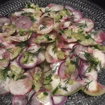 Crawford & Son - Radish carpaccio. SO good. - New American Near Me - Raleigh, North Carolina Crawford & Son - Radish carpaccio. SO good. - New American Near Me - Raleigh, North Carolina