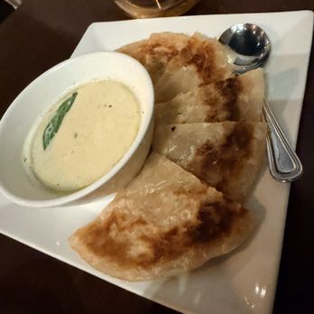 Thai Tara - Indian Pancake with green curry for dipping - Thai Near Me - Newport News, Virginia Thai Tara - Indian Pancake with green curry for dipping - Thai Near Me - Newport News, Virginia