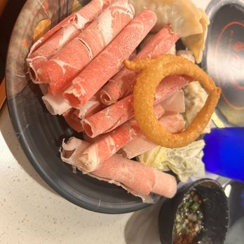 EJ's Hot Pot & Sushi - First selection from the hotpot buffet  Fantastic fresh meat selection. - Sushi Bars Near Me - Austin, Texas