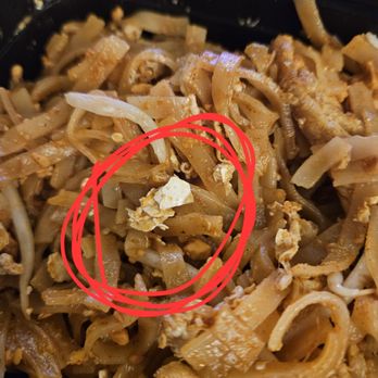 Luck Gai Cafe - Egg shell in pad thai. Beware. - Chicken Shop Near Me - Anaheim, California Luck Gai Cafe - Egg shell in pad thai. Beware. - Chicken Shop Near Me - Anaheim, California