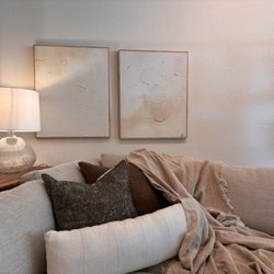 Made By Inch - Wilde Sectional getting some of that moody afternoon light custom artwork by local Artist @diprimadesigns