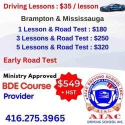 AIAC Driving School - G lesson G2 Lesson G Test G2 Test