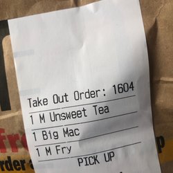 McDonald's - My order.