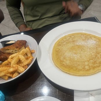 Cajun Breakfast Joint - Pancake and seafood eggroll w/fries - Breakfast & Brunch Near Me - Phoenix, Arizona