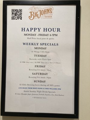 Menu photo 5 Big John's Tavern Charleston, SC