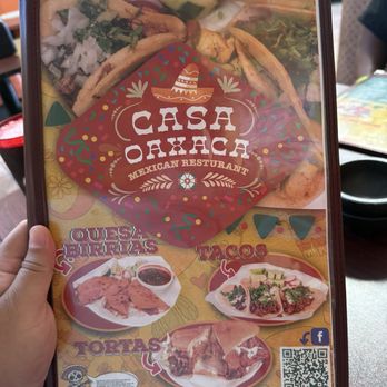 Casa Oaxaca Mexican Restaurant - Menu Cover - Mexican Near Me - West Columbia, South Carolina