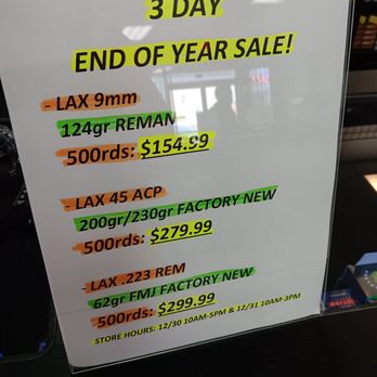 Lax Ammunition - Today is the last day! - Guns & Ammo Near Me - San Marcos, California Lax Ammunition - Today is the last day! - Guns & Ammo Near Me - San Marcos, California