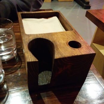 Ramen Jin - Spoon and chopstick holder with napkins - Ramen Near Me - Houston, Texas Ramen Jin - Spoon and chopstick holder with napkins - Ramen Near Me - Houston, Texas