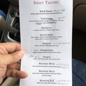 Linganore Winecellars - Sweet tasting menu. - Venues & Event Spaces Near Me - Mount Airy, Maryland Linganore Winecellars - Sweet tasting menu. - Venues & Event Spaces Near Me - Mount Airy, Maryland