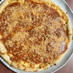 American Pie - Upside down sausage and pepperoni pizza!! Da Bomb!!
