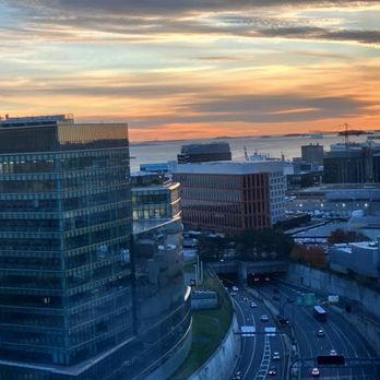 Omni Hotel at the Seaport Parking - View of the seaport from the 19th floor - Hotels Near Me - Boston, Massachusetts