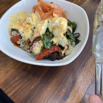 Breakfast Kitchen Bar - Smoked Salmon Benedict Bowl - make sure to specify how you want your poached eggs. - Breakfast & Brunch Near Me - Phoenix, Arizona
