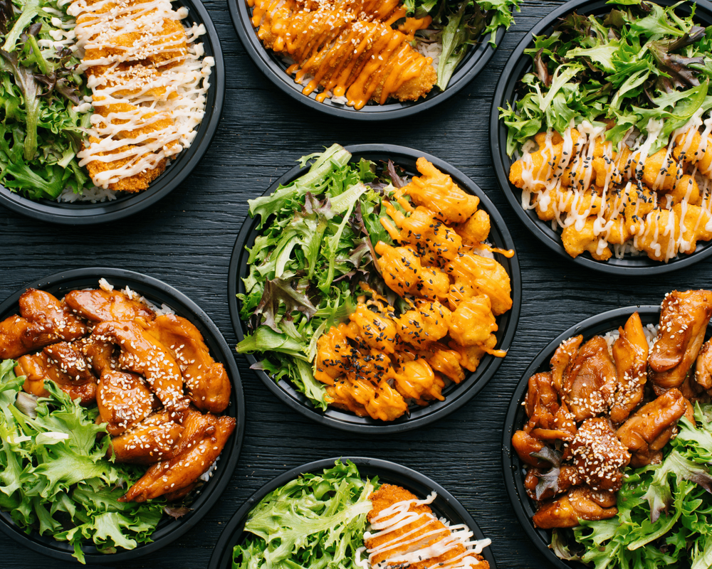 Food from Bowls of Rice