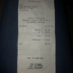 Shell Service Stations - Receipt!