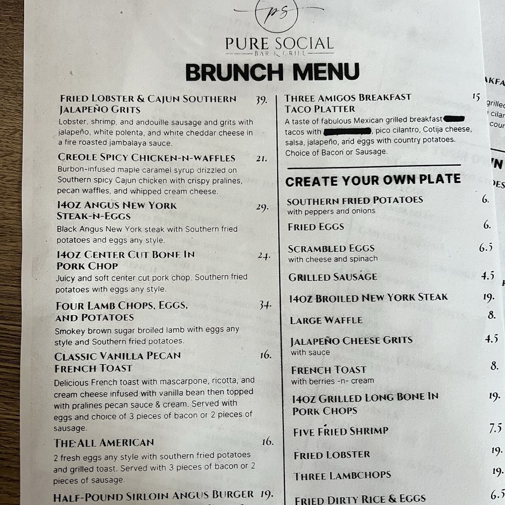 Pure Social Bar & Grill - Brunch menu - Sports Bars Near Me - Richardson, Texas Pure Social Bar & Grill - Brunch menu - Sports Bars Near Me - Richardson, Texas