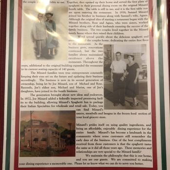 Minard's Spaghetti Inn - Italian Near Me - Clarksburg, West Virginia