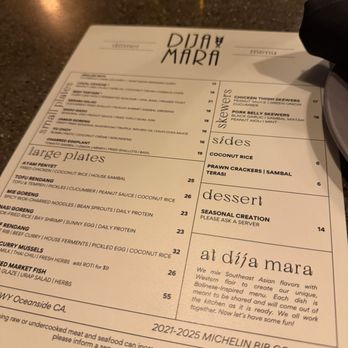 Dija Mara - Menu 7/23/26 - Indonesian Near Me - Oceanside, California Dija Mara - Menu 7/23/26 - Indonesian Near Me - Oceanside, California