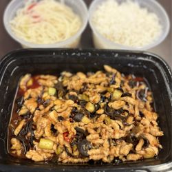 Tai Chi Cuisine - Fish Flavored Shredded Pork, Shredded Potatoes, and rice.