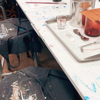 Wine & Design - Candles & canvas set up - Paint & Sip Near Me - Apex, North Carolina