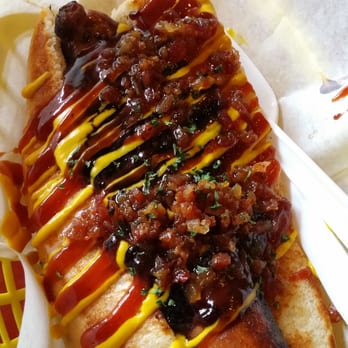 Dat Dog - Duck sausage, manager's special toppings - Hot Dogs Near Me - New Orleans, Louisiana Dat Dog - Duck sausage, manager's special toppings - Hot Dogs Near Me - New Orleans, Louisiana