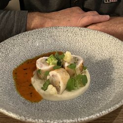 Shockingly small sea bass as a main dish