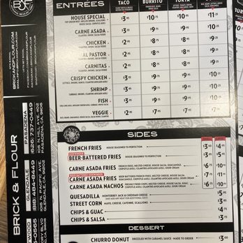Brick and Flour - Menu - Mexican Near Me - Glendale, California