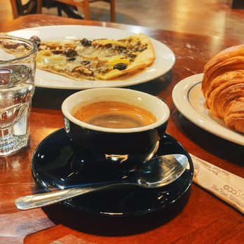 Epoch Coffee - Early morning double espresso, sparkling water, croissant and a slice of pizza - Coffee & Tea Near Me - Austin, Texas Epoch Coffee - Early morning double espresso, sparkling water, croissant and a slice of pizza - Coffee & Tea Near Me - Austin, Texas